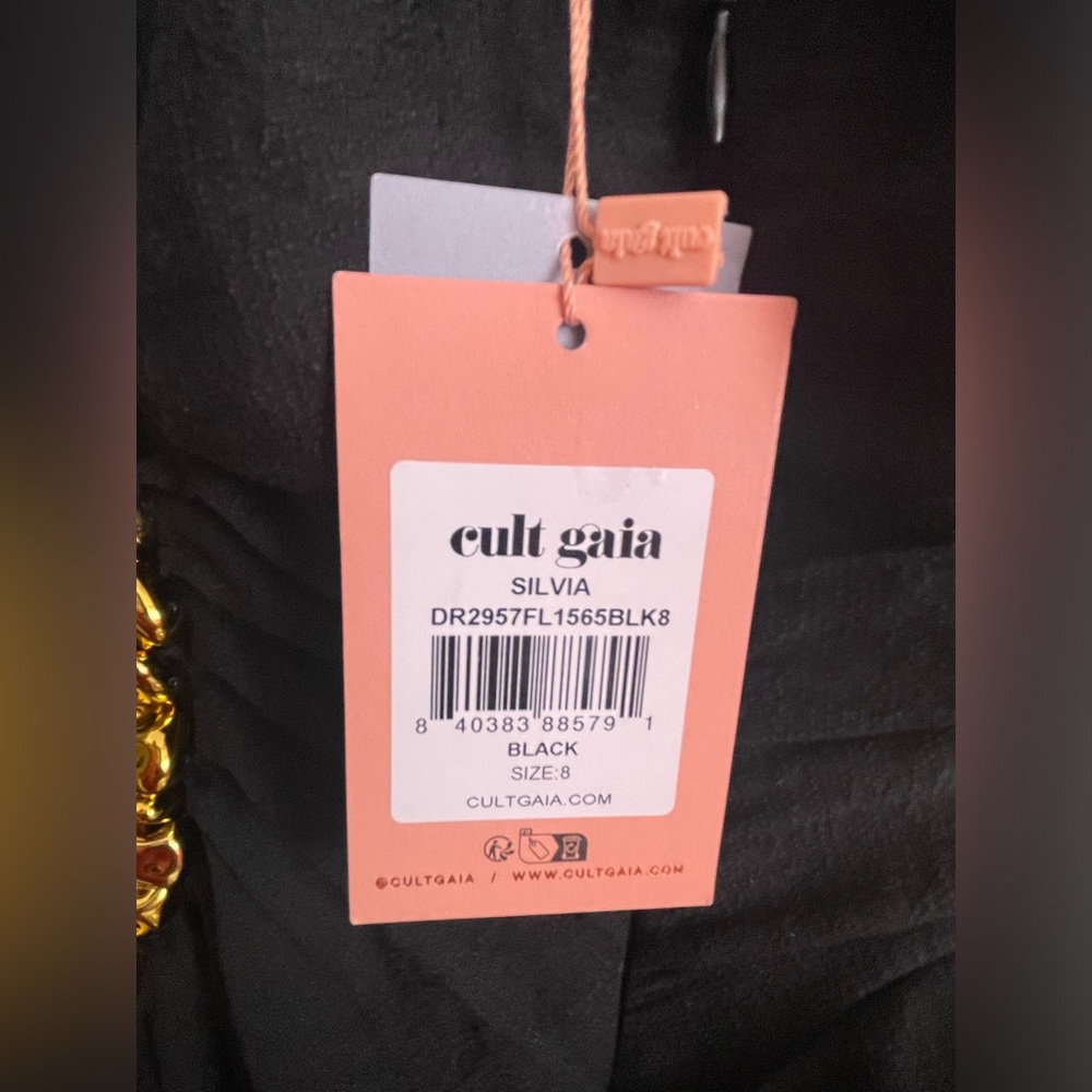 CULT GAIA SILVIA DRESS Black/Gold - Picture 14 of 15